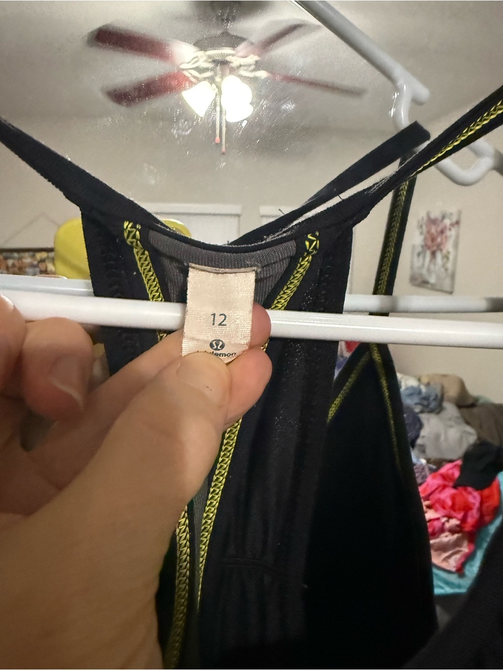 lululemon athletica Black One-Piece with Yellow Trim